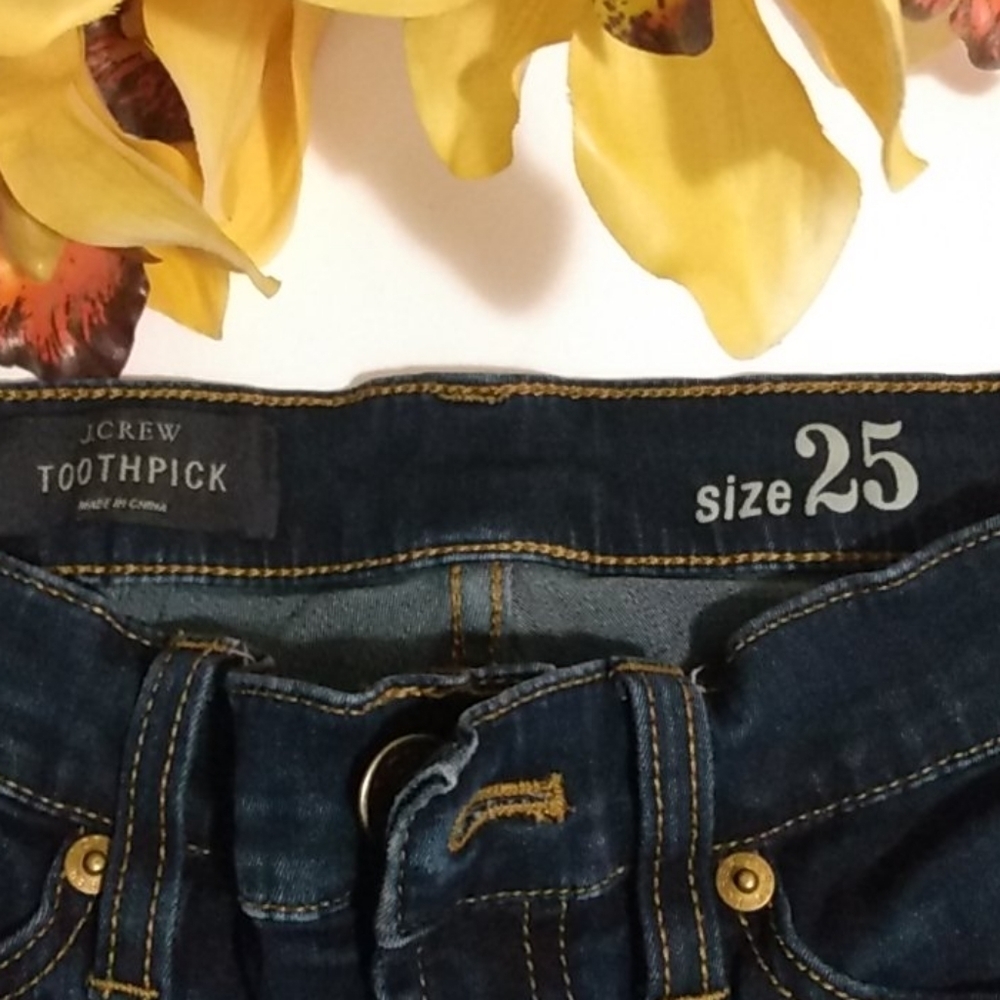 J. CREW DARK BLUE TOOTHPICK JEANS SIZE 25 - Picture 5 of 8